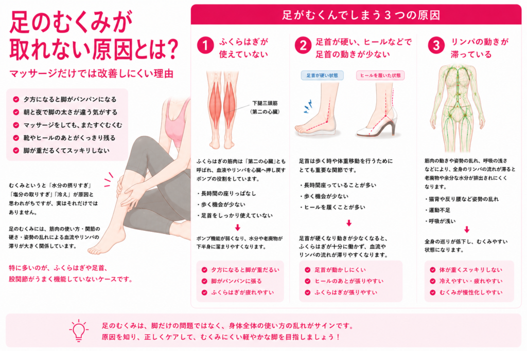 女性の悩みを解説｜足のむくみは「巡り」だけじゃない